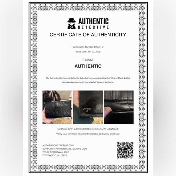 CHANEL Black Quilted Leather Wallet Vintage with COA - Picture 2 of 15